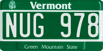 VT license plate NUG978