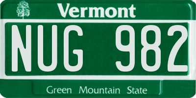 VT license plate NUG982