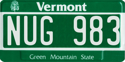 VT license plate NUG983