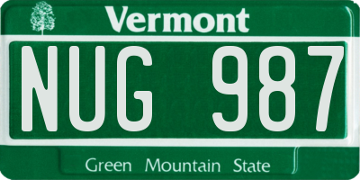 VT license plate NUG987