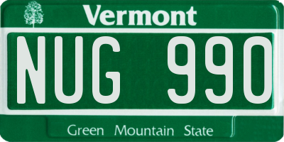 VT license plate NUG990