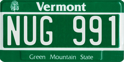 VT license plate NUG991