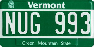 VT license plate NUG993