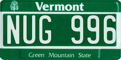 VT license plate NUG996