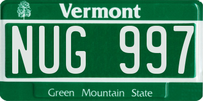 VT license plate NUG997