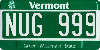 VT license plate NUG999