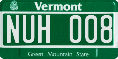 VT license plate NUH008
