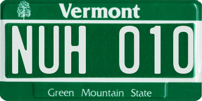 VT license plate NUH010