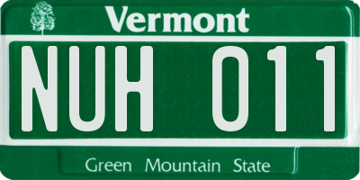 VT license plate NUH011