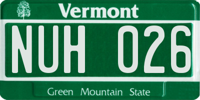 VT license plate NUH026