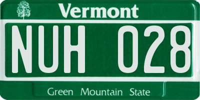 VT license plate NUH028