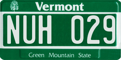 VT license plate NUH029
