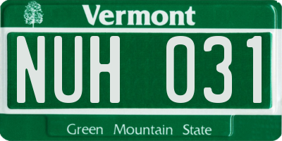 VT license plate NUH031