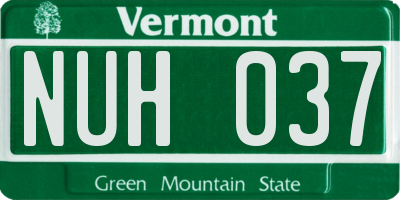 VT license plate NUH037