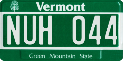 VT license plate NUH044