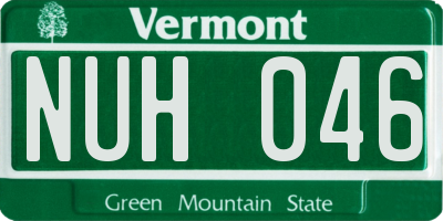 VT license plate NUH046