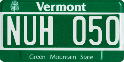 VT license plate NUH050