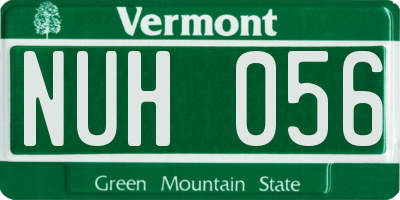 VT license plate NUH056