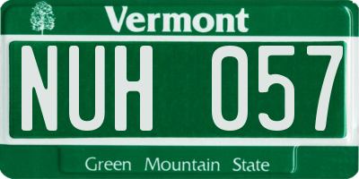 VT license plate NUH057