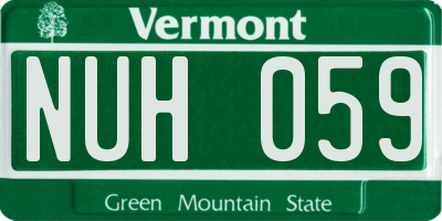 VT license plate NUH059