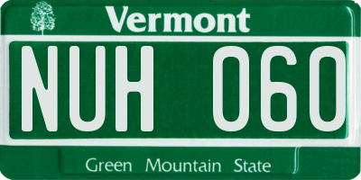 VT license plate NUH060