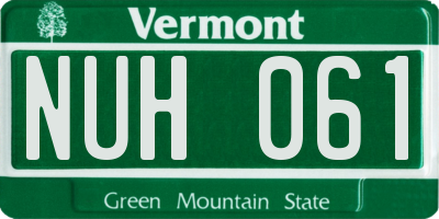 VT license plate NUH061