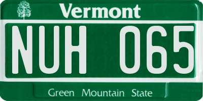 VT license plate NUH065
