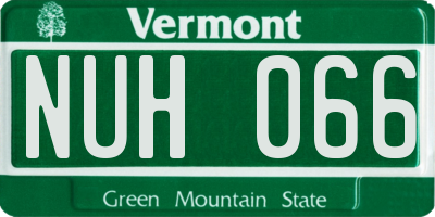 VT license plate NUH066