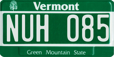 VT license plate NUH085