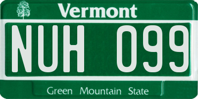VT license plate NUH099