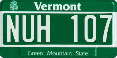VT license plate NUH107