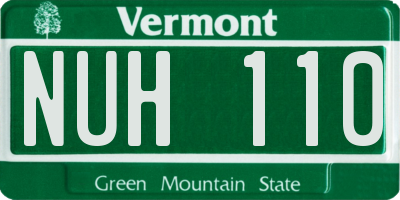 VT license plate NUH110