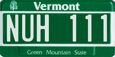 VT license plate NUH111