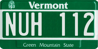 VT license plate NUH112