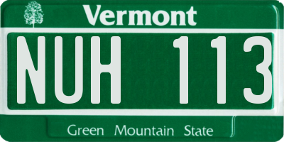 VT license plate NUH113