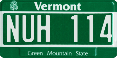 VT license plate NUH114