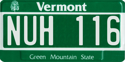 VT license plate NUH116