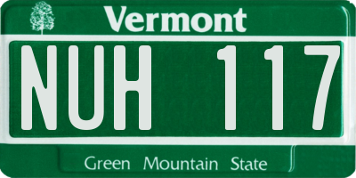 VT license plate NUH117