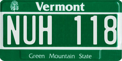 VT license plate NUH118