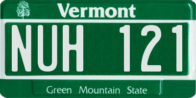 VT license plate NUH121
