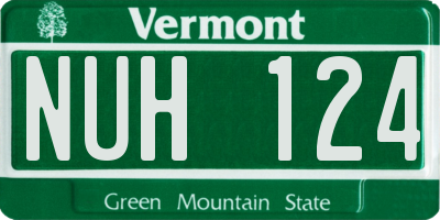 VT license plate NUH124