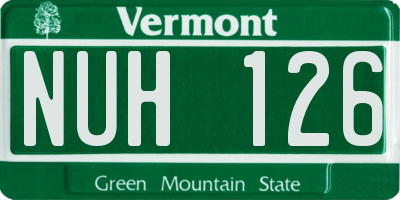 VT license plate NUH126