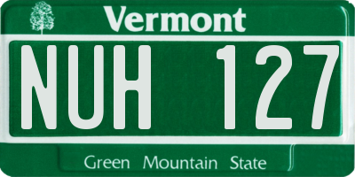 VT license plate NUH127
