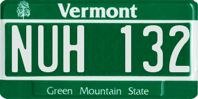 VT license plate NUH132