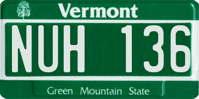 VT license plate NUH136