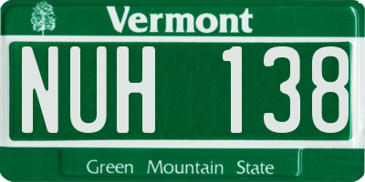 VT license plate NUH138