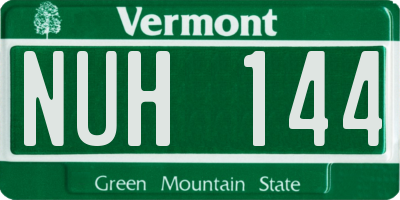 VT license plate NUH144
