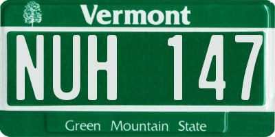 VT license plate NUH147