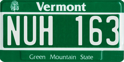 VT license plate NUH163