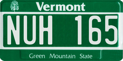 VT license plate NUH165